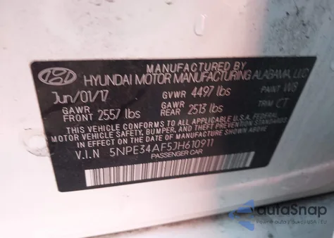 2018 Hyundai Sonata Sel z USA, uszkodzony, nr VIN 5NPE34AF5JH610911